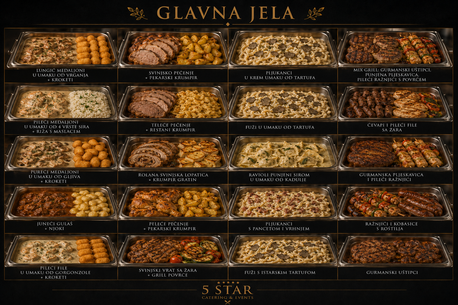Izbor glavnih jela za catering