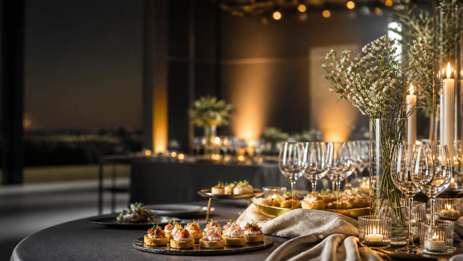 Elegantna catering prezentacija s kanapeima